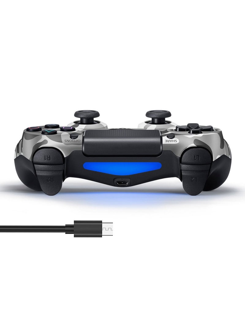 وحدة تحكم لاسلكية لجهاز PS4 تدعم الاهتزاز المزدوج ومستشعر حركة 6 محاور ولوحة لمس حساسة ومكبر صوت مدمج ومقبس سماعة رأس استريو متوافق مع PS 4 (رمادي) - Image 2
