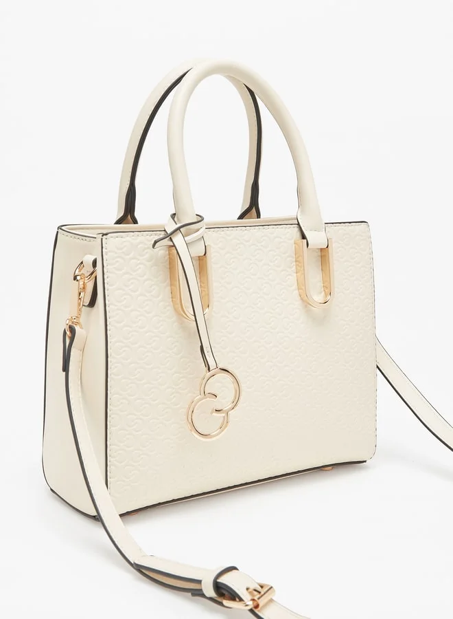 Celeste Women's Monogram Embossed Tote Bag with Detachable Strap