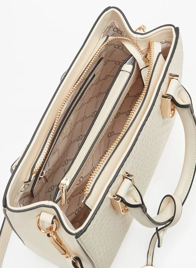 Celeste Women's Monogram Embossed Tote Bag with Detachable Strap