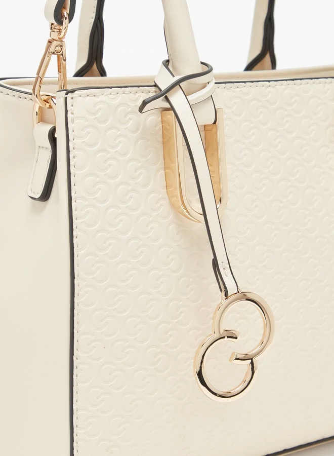 Celeste Women's Monogram Embossed Tote Bag with Detachable Strap
