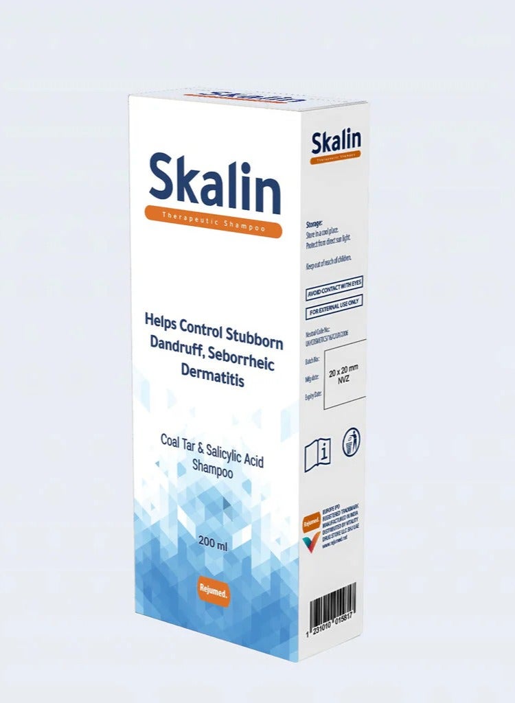 Rejumed Skalin Coal Tar and Salicylic Acid for Stubborn Dandruff Shampoo 200 Ml 