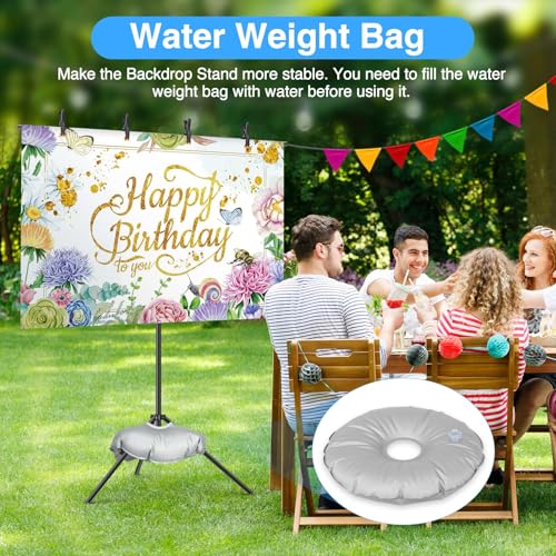 EMART T Shape Backdrop Stand 8.5x5ft, Adjustable Green Screen Photo Banner Holder with Water Bag and 4 Clamps Photography Background Support Kit for Parties, Photoshoot, Balloon - Image 5