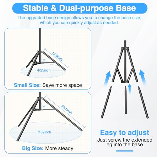 EMART T Shape Backdrop Stand 8.5x5ft, Adjustable Green Screen Photo Banner Holder with Water Bag and 4 Clamps Photography Background Support Kit for Parties, Photoshoot, Balloon - Image 3