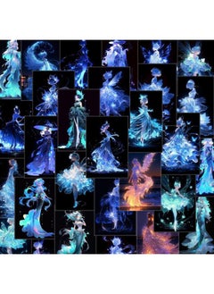 Generic 108 Luminous Girl Stickers Beautiful Healing Luminous Girl Stickers Decorative Diy Hand Account Phone Case Waterproof-Color:Luminous Girl Stickers-108 Sheets 2 Sets Of Repeats [value Sharing Pack]  - Image 1