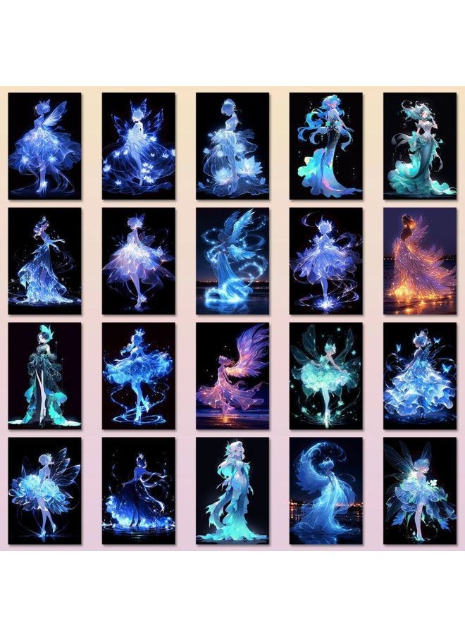108 Luminous Girl Stickers Beautiful Healing Luminous Girl Stickers Decorative Diy Hand Account Phone Case Waterproof-Color:Luminous Girl Stickers-108 Sheets 2 Sets Of Repeats [value Sharing Pack]  - Image 5