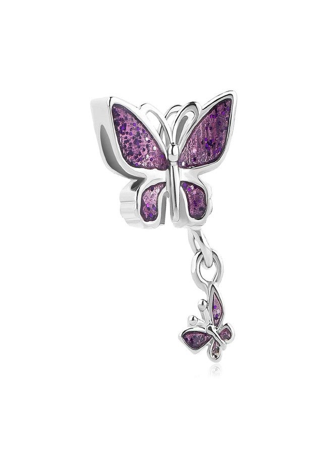SBI Jewelry Purple Butterfly Dangle Charm Compatible with Pandora Charm Bracelets Dangle Pendant Jewelry for Women Birthday - Image 1