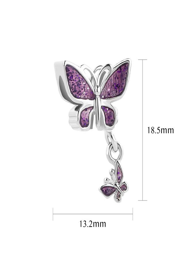 SBI Jewelry Purple Butterfly Dangle Charm Compatible with Pandora Charm Bracelets Dangle Pendant Jewelry for Women Birthday - Image 3