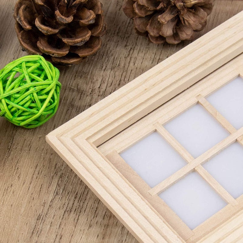 AUEAR , 1:12 Miniature Furniture Unpaint Wooden Doors for DIY Scene Home Craft (14 Panel) - Image 5