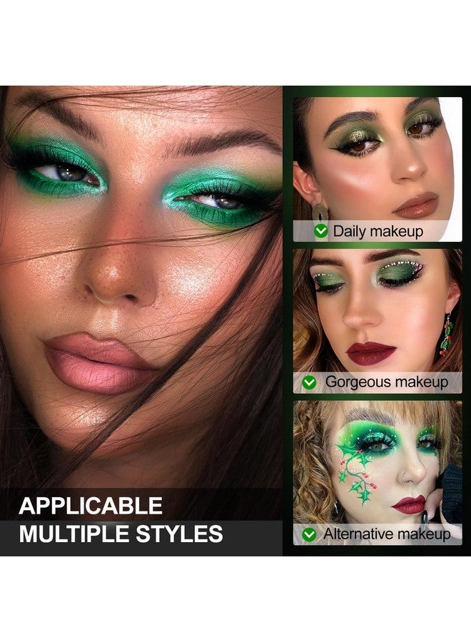 BEUSELF Olive Green Eyeshadow Palette, Black Green Multichrome Eyeshadow for Green Smokey Eyes, 12 Colors Matte Glitter Pigmented Powder Long Lasting Green Brown Eye Makeup Pallet for Christmas Look, Vegan  - Image 4