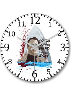 Print Shop Jaws You're Gonna Need A Bigger Boat Wall Clock Curved Real Glass