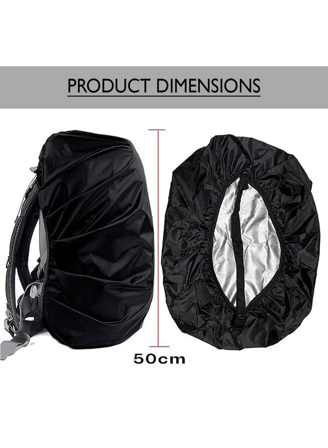 HACER Rain Cover for Backpack with Pouch Waterproof Dustproof Protector for 30-35L Bag Elastic Adjustable School College Office Laptop Trekking Bags Raingear (Pack of 1, Black) - Image 3