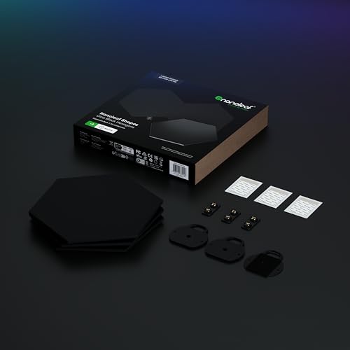 Nanoleaf Shapes LED Wall Lights RGBW Smart Wall Panels with 16M Color Compatible with Alexa Google Assistant Music Sync Screen Mirror Wall Lights Expansion Pack Black Hexagons 3 Pack - Image 3