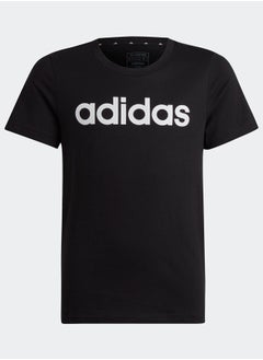 Adidas تي شيرت قطني بقصة ضيقة بشعار خطي من Essentials  - Image 1