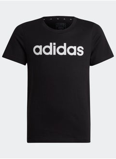 Adidas تي شيرت قطني بقصة ضيقة بشعار خطي من Essentials  - Image 2