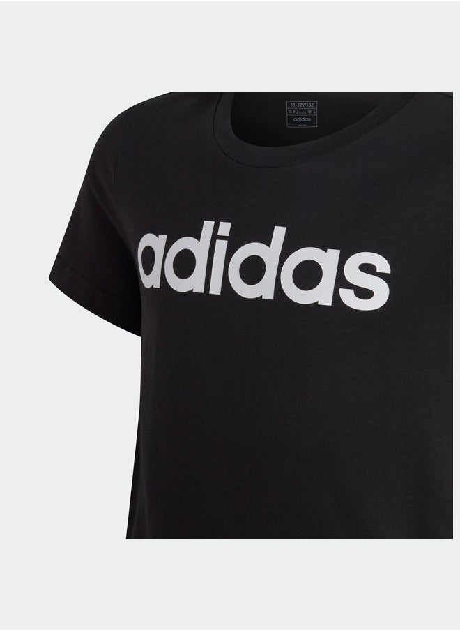 Adidas تي شيرت قطني بقصة ضيقة بشعار خطي من Essentials  - Image 5