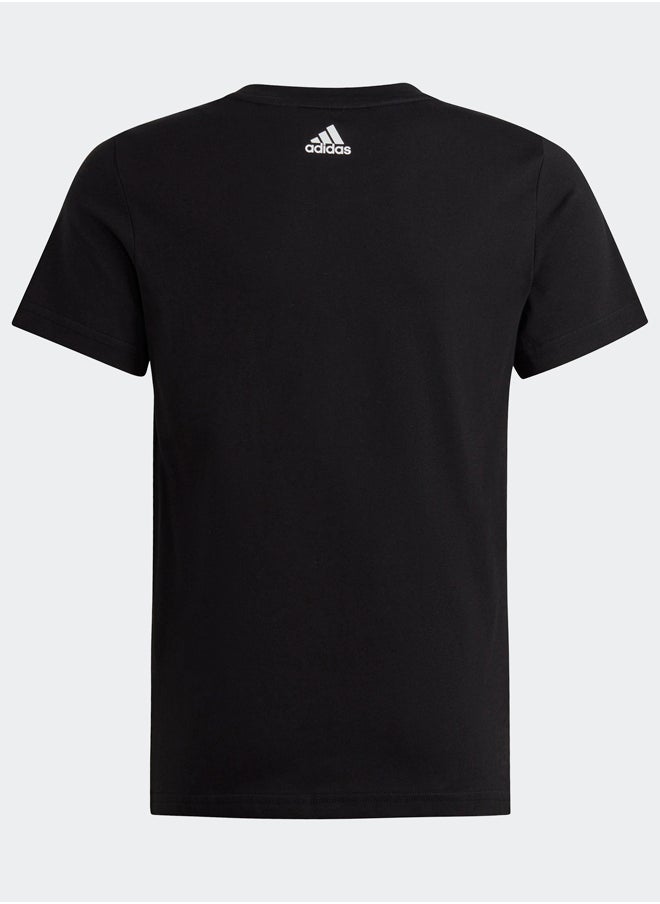 Adidas تي شيرت قطني بقصة ضيقة بشعار خطي من Essentials  - Image 3