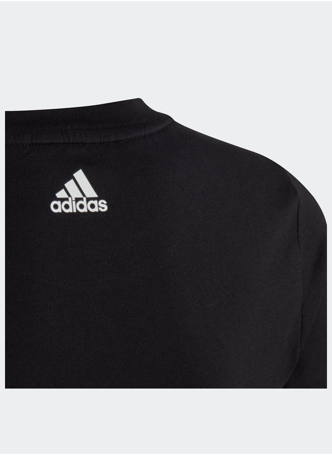 Adidas تي شيرت قطني بقصة ضيقة بشعار خطي من Essentials  - Image 4