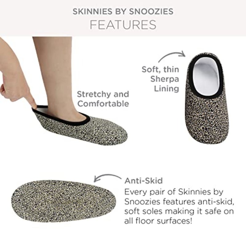 جوارب Snoozies Skinnies Butterflies Bees شبشب للنساء، بطانة من الشيربا ناعمة غير قابلة للانزلاق وقابلة للطي - Image 2