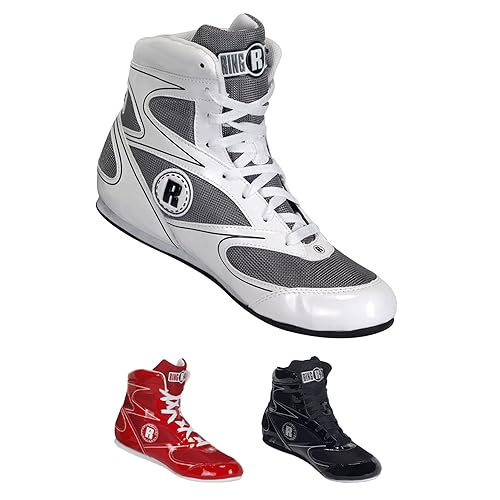Ringside Diablo Boxing Shoes LowTop Ankle Shoes for Men and Women Shoes in Synthetic Leather Finish Ideal for Boxing Wrestling and More White Size 12 - Image 1