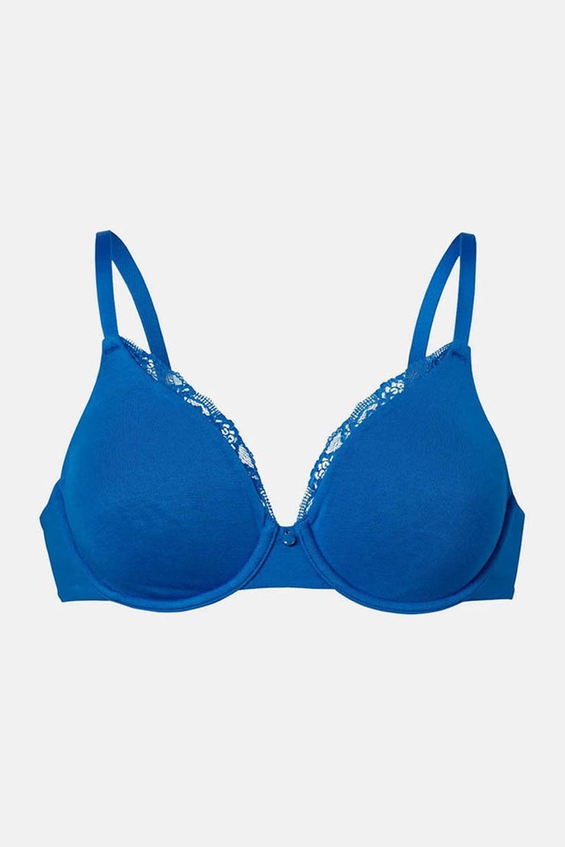 Tchibo Women Plain Underwire Bra, Blue - Image 3