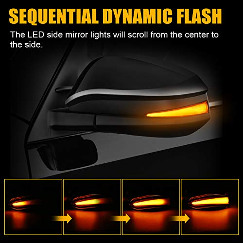 SUPAREE LED Side Mirror Turn Signal Lights, Sequential Dynamic Indicator Strip fit for 2014-2024 4Runner, 2014-2019 Highlander, 2013-2018 RAV4, 2015-2018 Noah-Smoked Lens - Image 2