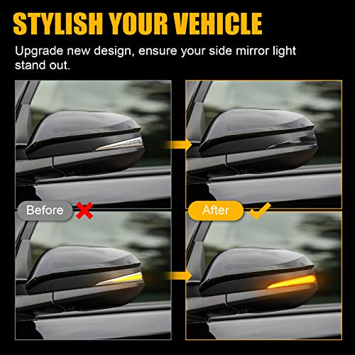 SUPAREE LED Side Mirror Turn Signal Lights, Sequential Dynamic Indicator Strip fit for 2014-2024 4Runner, 2014-2019 Highlander, 2013-2018 RAV4, 2015-2018 Noah-Smoked Lens - Image 4
