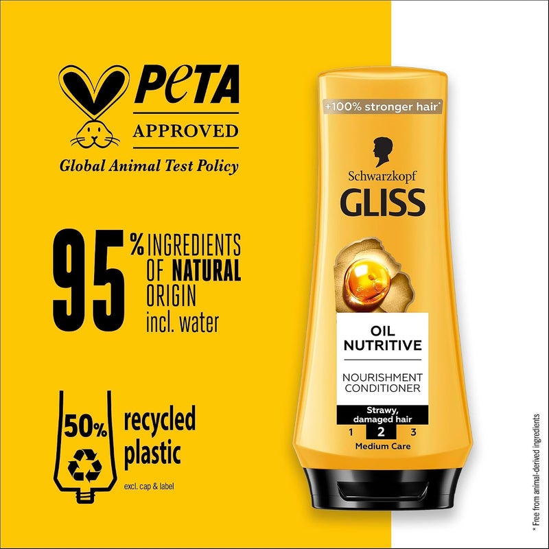 Gliss Oil Nutritive Nourishment Conditioner, 360ml — Treat your hair to rich nourishment with this conditioner, packed with essential oils for smooth, lustrous locks - Image 4