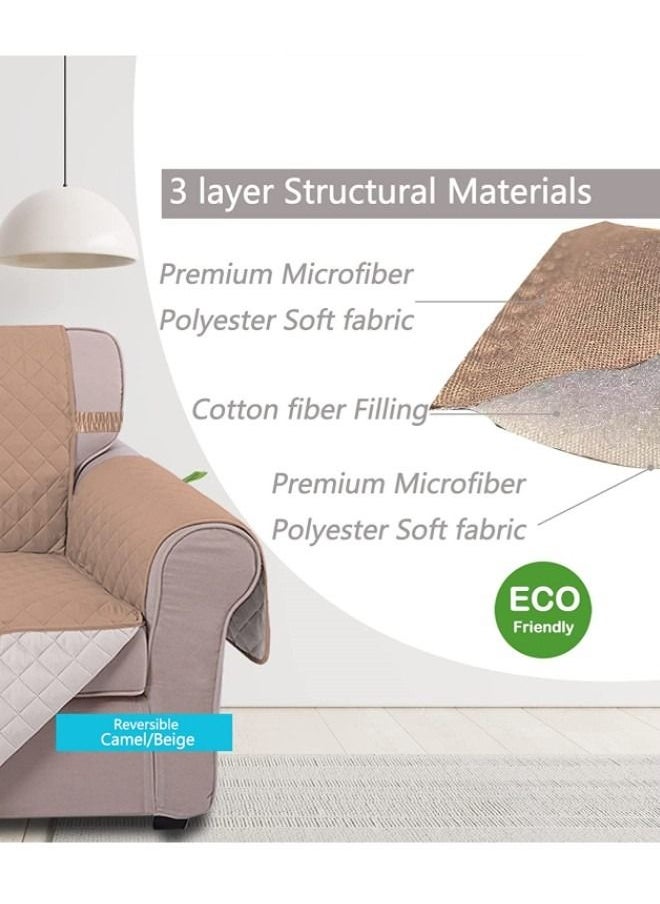 Generic - 1 Seat Sofa Slipcover,Couch Cover with Elastic Adjustable Strap Reversible Large Sofa Cover Furniture Protector Washable Couch Cover Furniture Protector for Kids Sofa Slipcover Home Decoration Great for Home with Pets - Image 1
