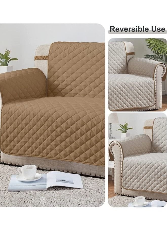 Generic - 1 Seat Sofa Slipcover,Couch Cover with Elastic Adjustable Strap Reversible Large Sofa Cover Furniture Protector Washable Couch Cover Furniture Protector for Kids Sofa Slipcover Home Decoration Great for Home with Pets - Image 1