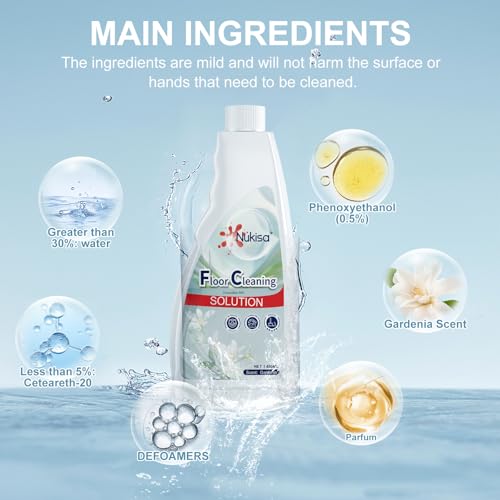 Nukisa Gardenia Scent Floor Cleaning Solution Compatible With Roborock Robot Vacuum And Mop Cleaner， Deep Cleans For Multiple Hard Floors, Suitable With All Robot Vacuums With Mopping (2) - Image 3