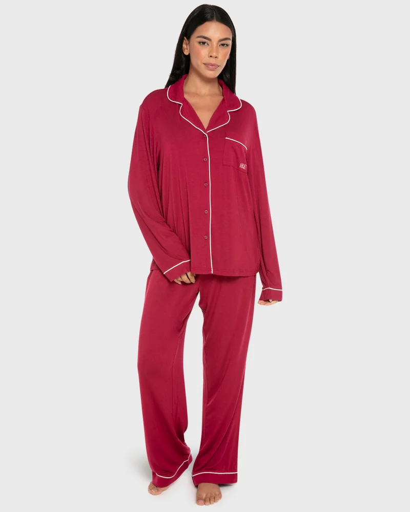 Isla & Evie Isla & Evie Modal Two-Piece Long Pajama Set