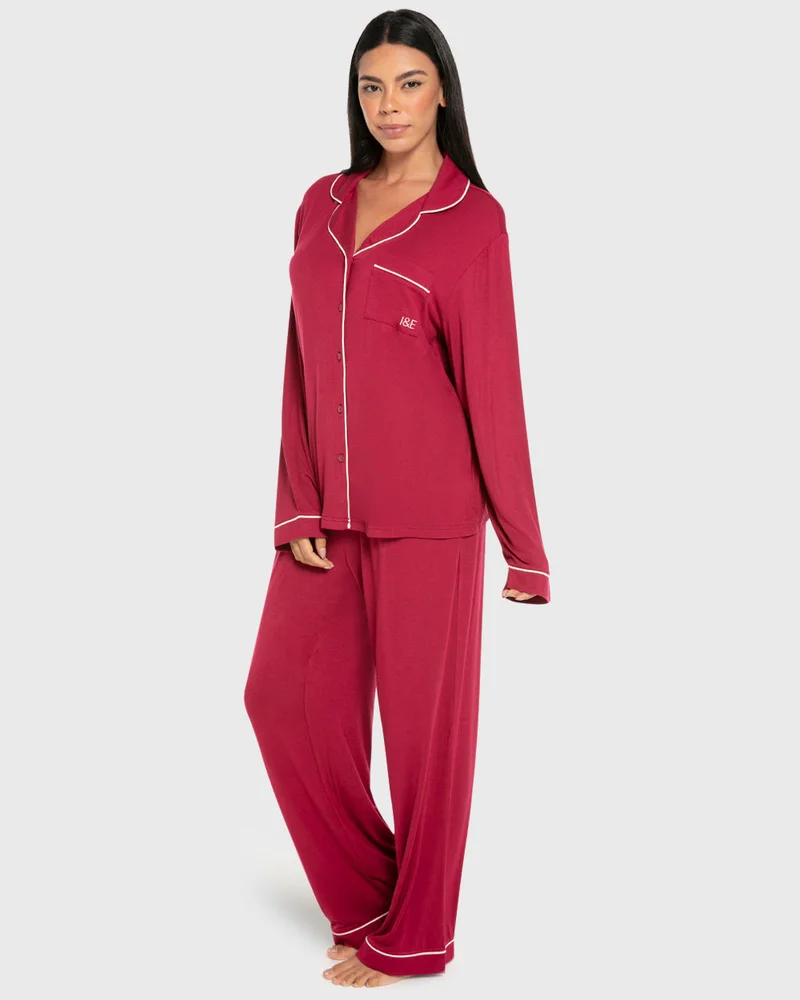 Isla & Evie Isla & Evie Modal Two-Piece Long Pajama Set
