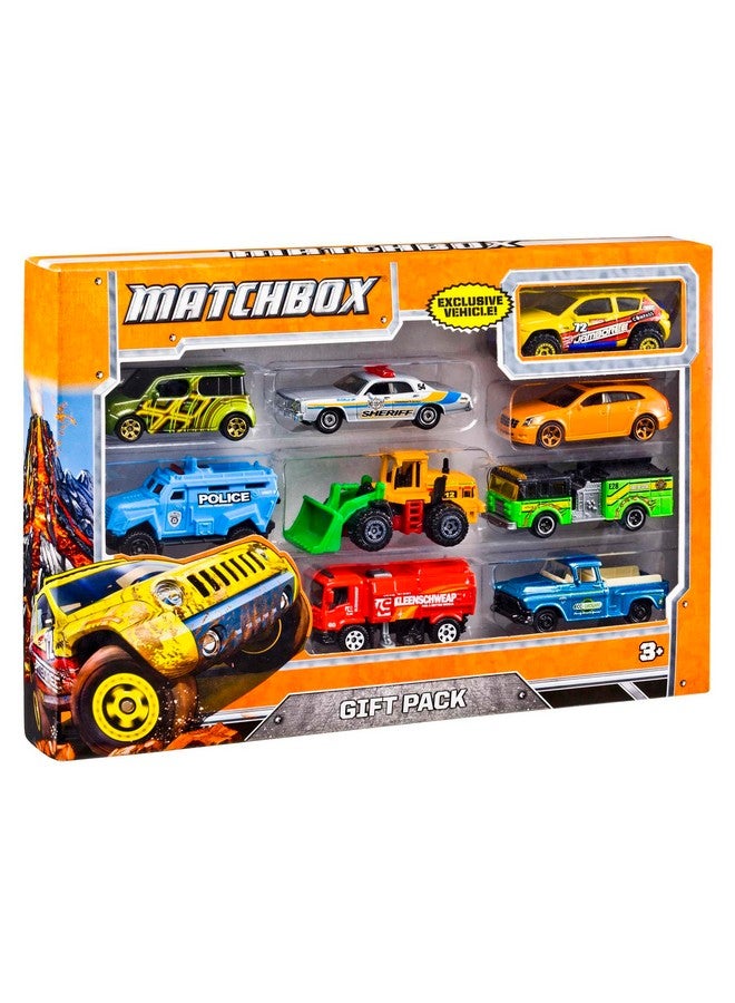 Matchbox 9-Pack Die-Cast 1:64 Scale Toy Cars, Construction or Garbage Trucks, Rescue Vehicles or Planes (Styles May Vary) - Image 1