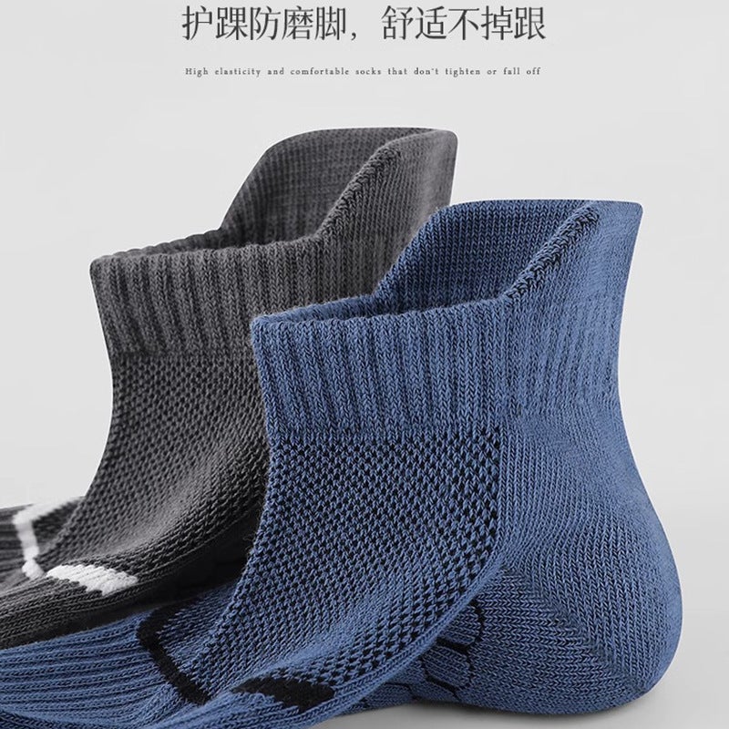 Generic Mens Socks Spring and Summer Short Socks Thin Running Socks Shallow Mouth Deodorant Sweat Absorbing Breathable Solid Color Sports Short Tube Mesh Black - Image 5