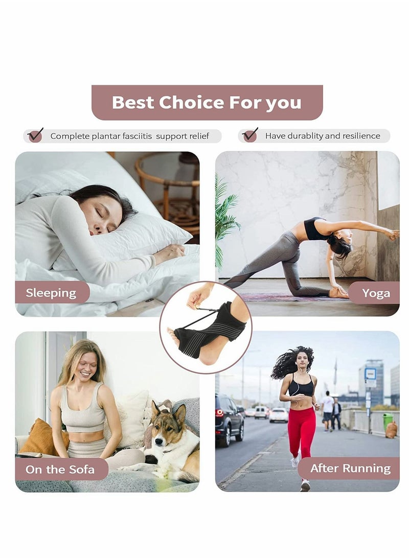 Excefore - دعامة تقويم العظام لالتهاب اللفافة الأخمصية الليلية، جبيرة ظهرية مرنة قابلة للتعديل، تخفيف فعال من آلام التهاب اللفافة الأخمصية، الكعب، آلام قوس القدم - Image 1
