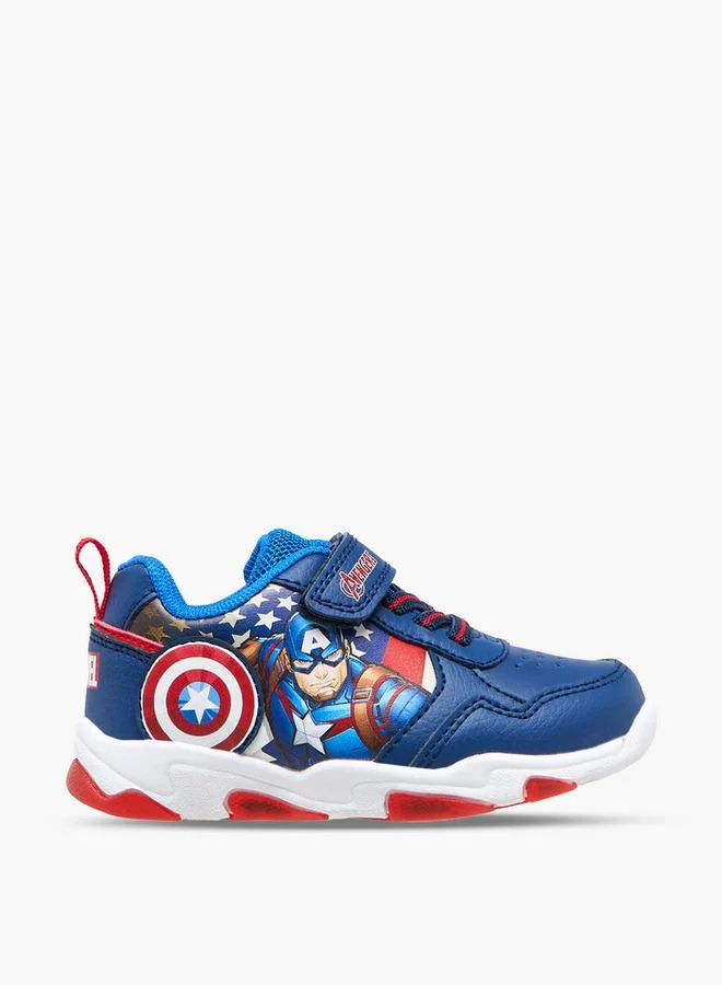 مارفل Boys Avengers Print Hook & Loop Light-Up Sneakers