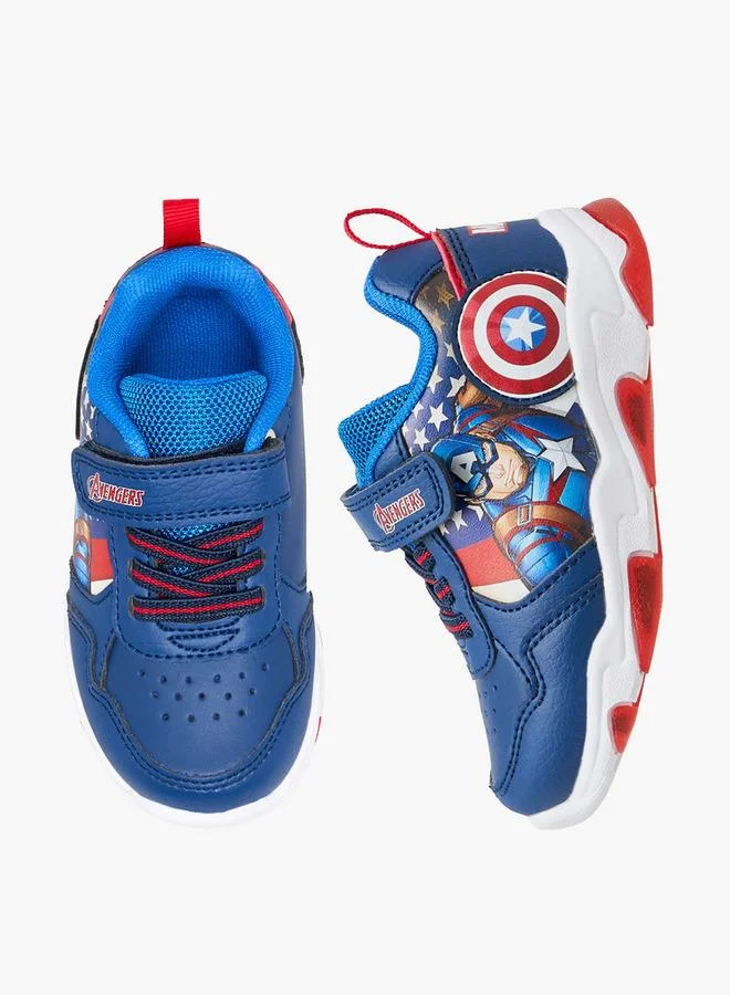 مارفل Boys Avengers Print Hook & Loop Light-Up Sneakers