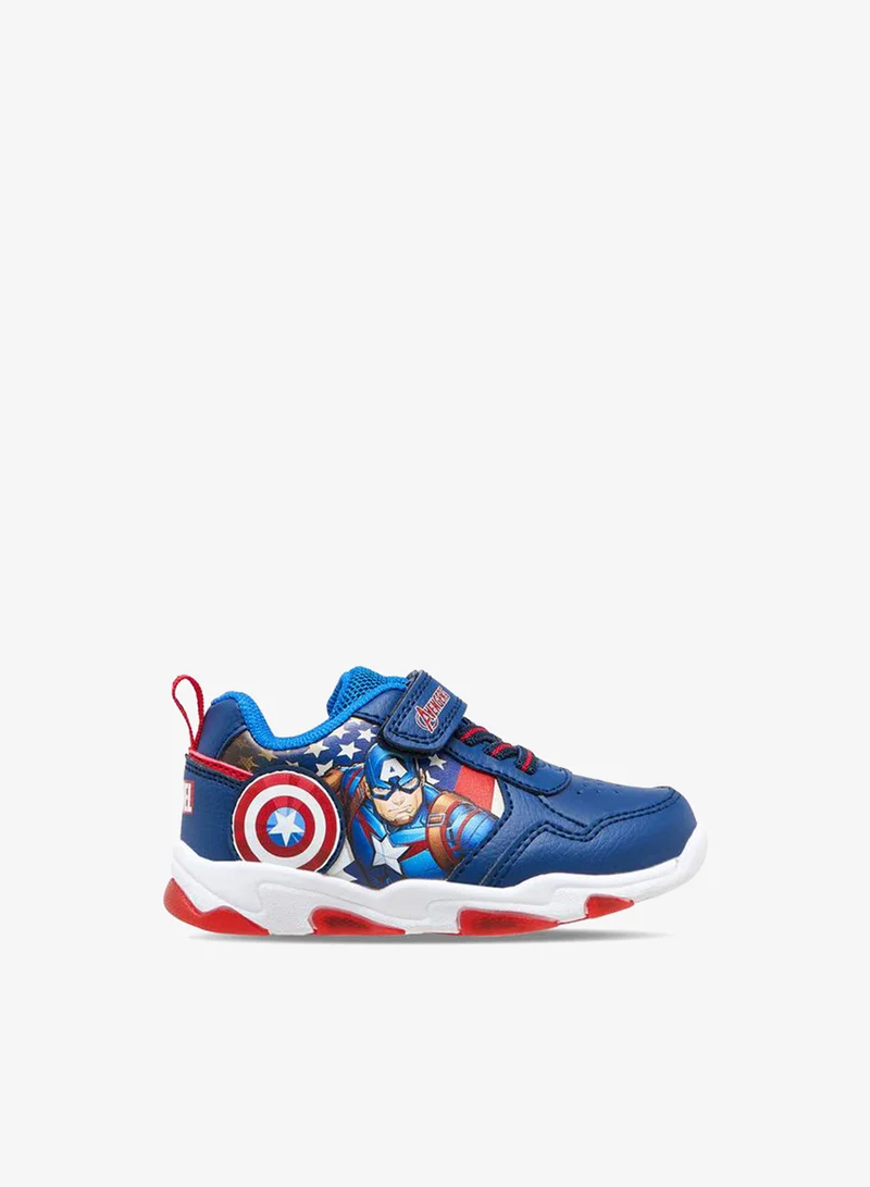 MARVEL Boys Avengers Print Hook & Loop Light-Up Sneakers
