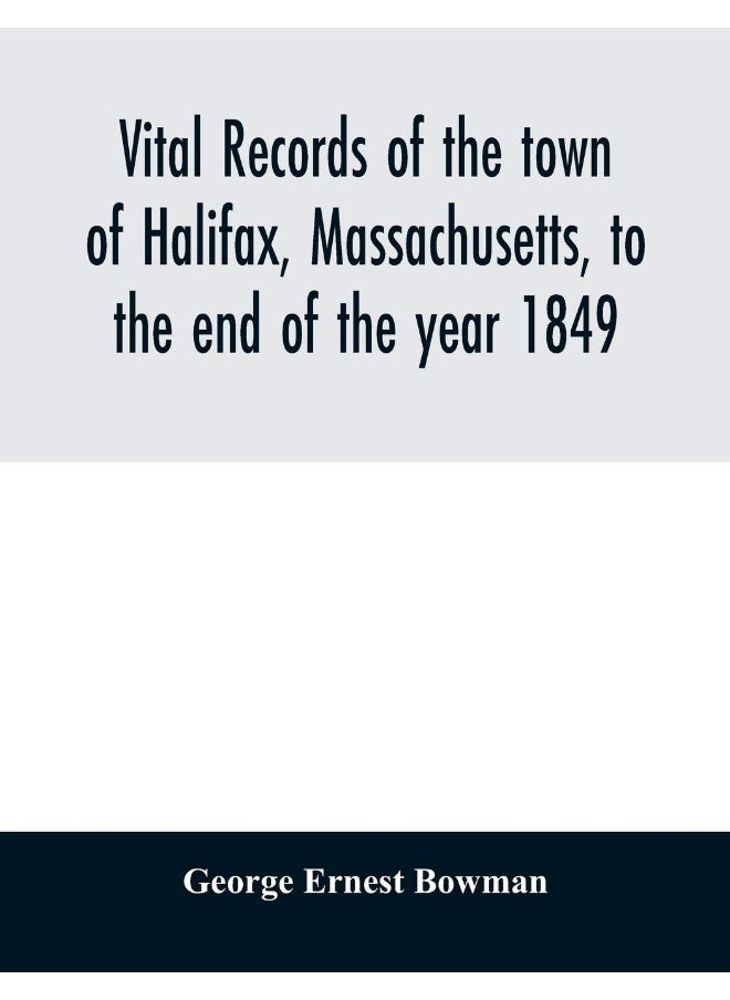 null - Vital records of the town of Halifax, Massachusetts, to the end of the year 1849 - Image 1