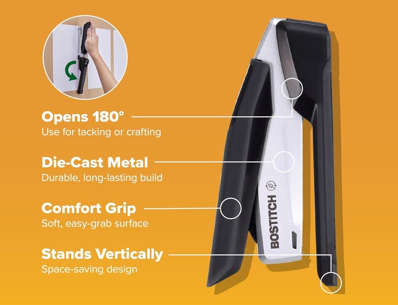 PaperPro Bostitch Inpower Spring-Powered Desktop Stapler, Black (1100) - Image 5