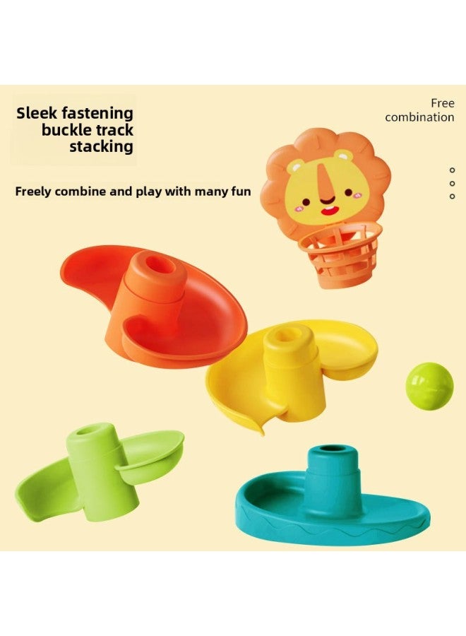 Baby Toys 1-year-old Track Turn Music Skating Tower Baby Early Education Shooting Rolling Ball Stacking Music-Color:【3-layer Track】 Oonic Lion +3 Ball 【color Box】】-Specifications:Color Boxed - Image 4