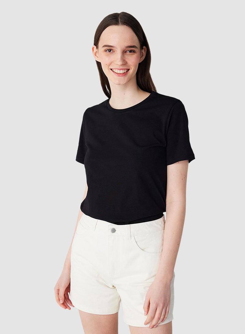 Penti Cotton Black Basic T-Shirt - Image 2