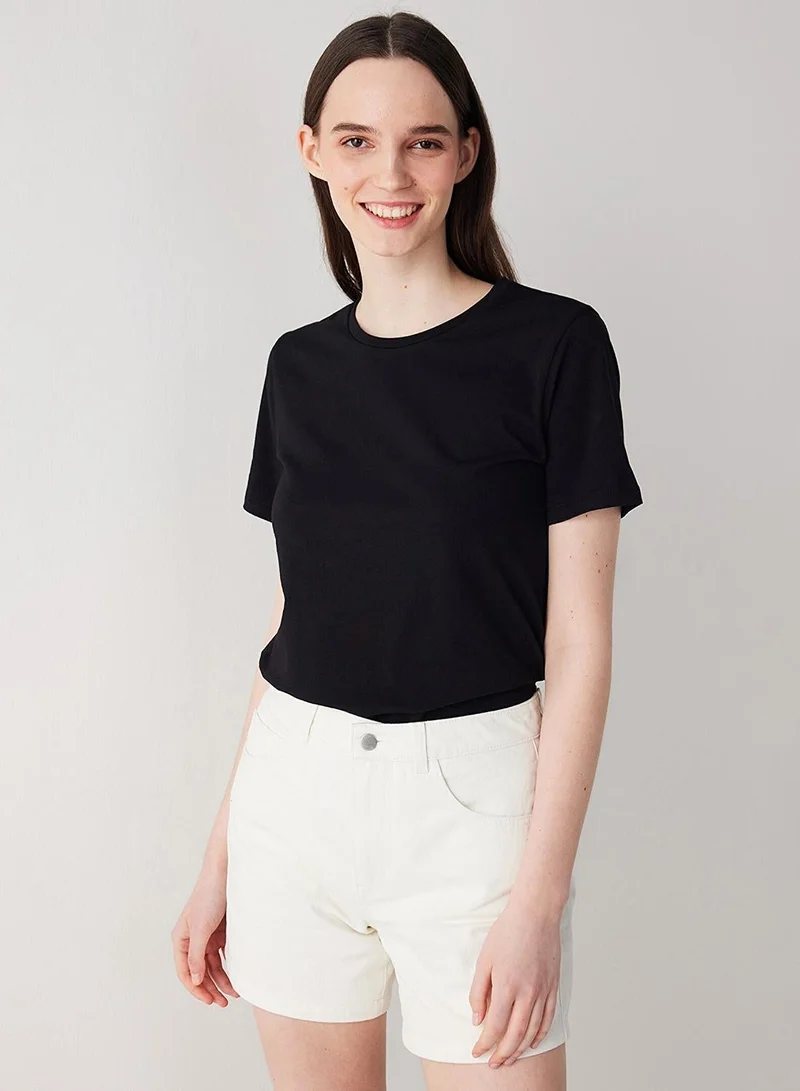 Penti Cotton Black Basic T-Shirt