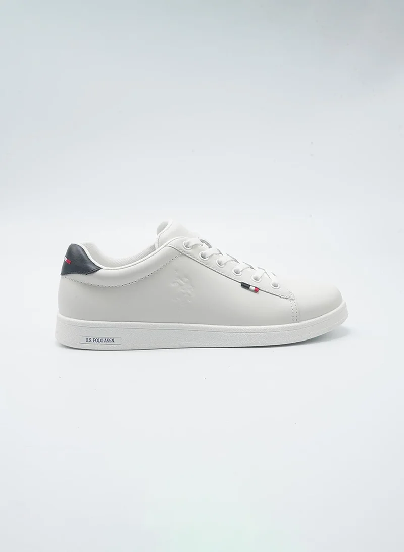 U.S. Polo Assn. Franco Women's Genuine Leather Comfortable Stylish Casual Everyday Shoes - White