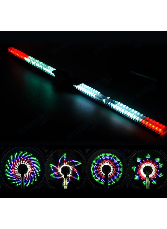 Generic - 64 LEDs Bicycle Wheel Lights High Resolution Bike Spoke Wheel Light Programmable Motor RGB Display Rechargeable Bicycle Wheel Hub Lamp - Image 1