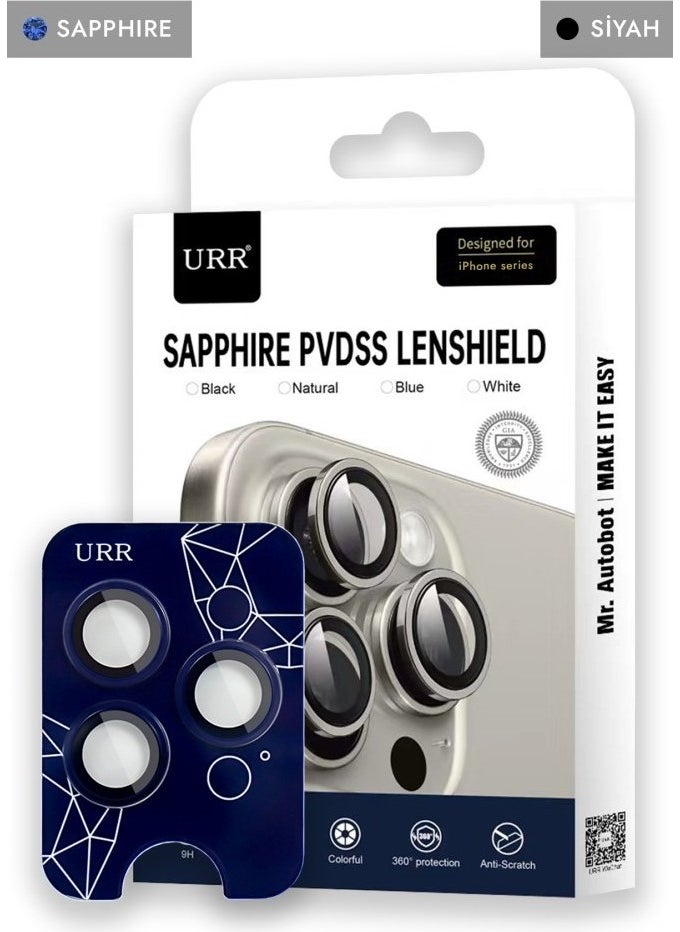 Techmaster Urr iPhone 16 Pro Max Sapphire Pvdss Camera Lens Protector - Black  - Image 1