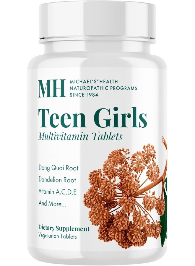 Michael's Health Naturopathic Programs Teen Girls Multivitamin - 60 Vegetarian Tablets - with B Complex Vitamins & Female Herbal Blend - Kosher - 30 Servings - Image 1