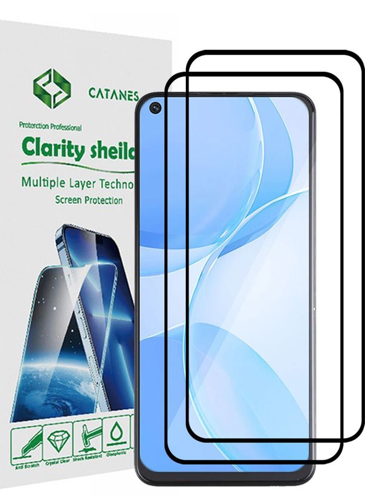 CATANES 2 Pack For Oppo A53 5G Screen Protector Tempered Glass Full Glue Back - Image 1