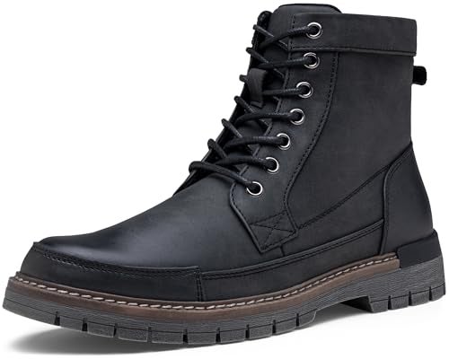 Jousen Mens Boots Casual Motorcycle Boot for Men Chukka Zipper Combat Dress Botas Para Hombre Fashion (AMY8117 black 09.5) - Image 1