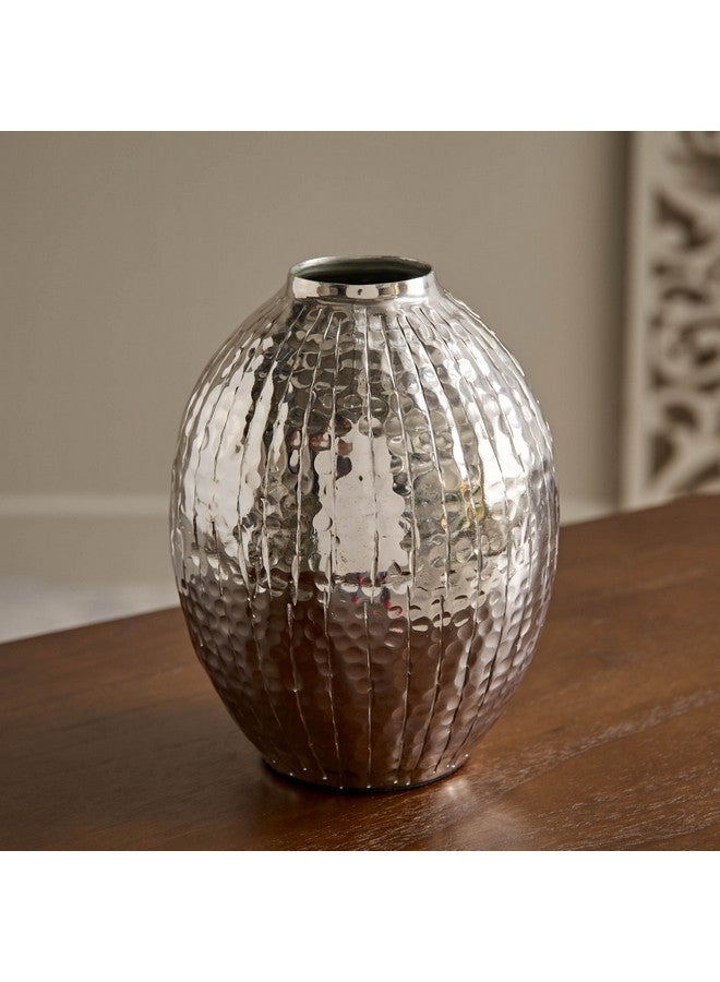 Home Box Arizona Aluminium Sparkle Ribbed Spindle Vase 15.5 x 15.5 x 19 cm - Image 2